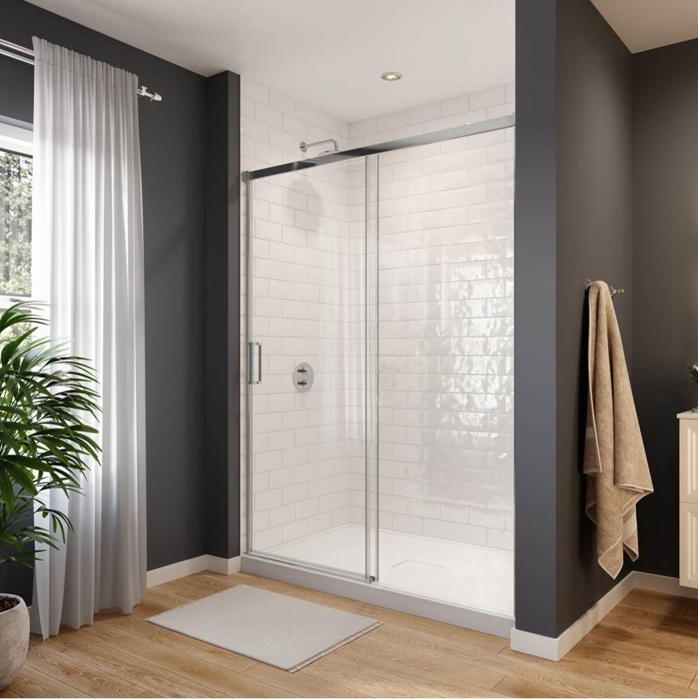 Sella 60 x 74 in. 6 mm Sliding Shower Door for Alcove Installation with Clear glass in Chrome