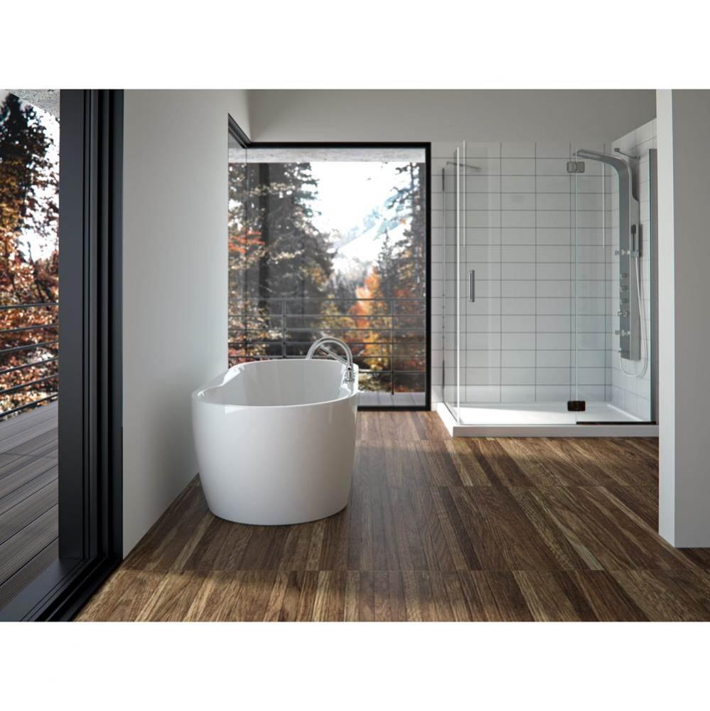 Berlin F1 3260 AFR Acrylic Freestanding Center Drain Bathtub in White