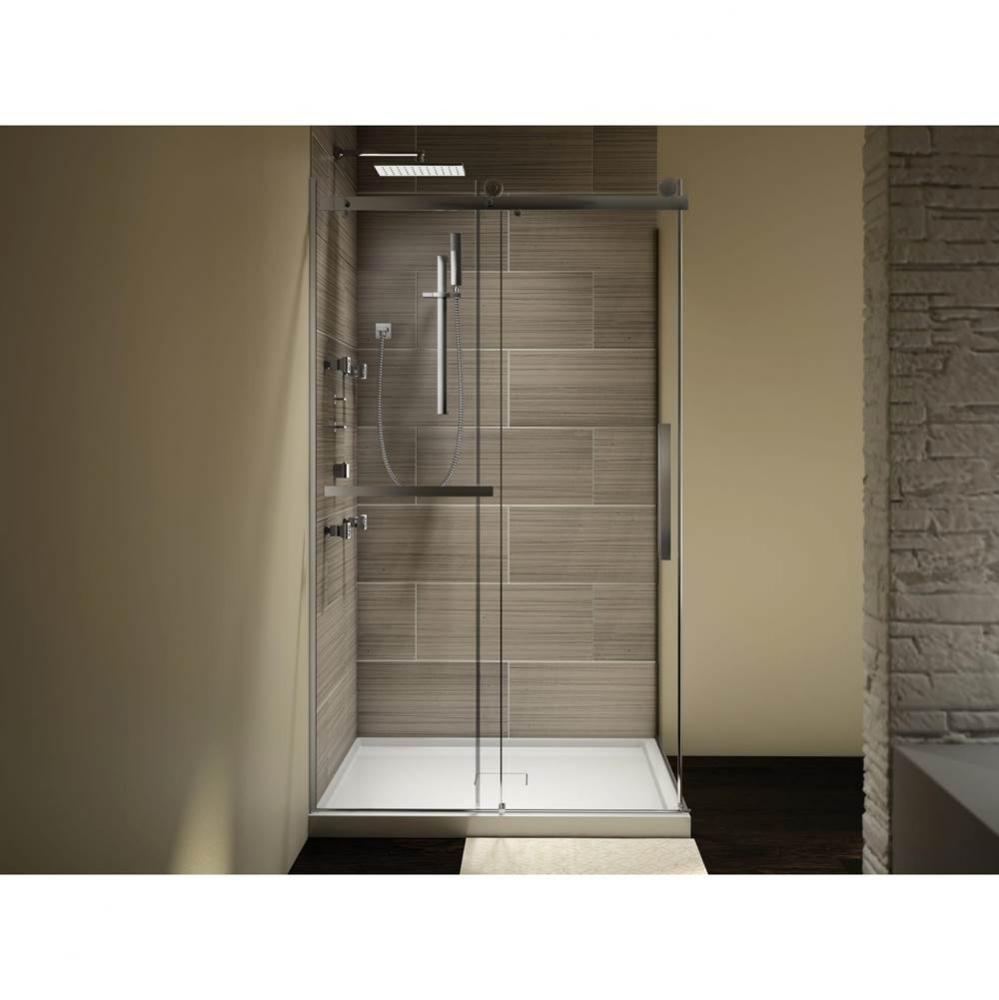 Exalt 48 x 32 x 78 in. 8 mm Sliding Shower Door for Corner Installation with Clear glass in Chrome