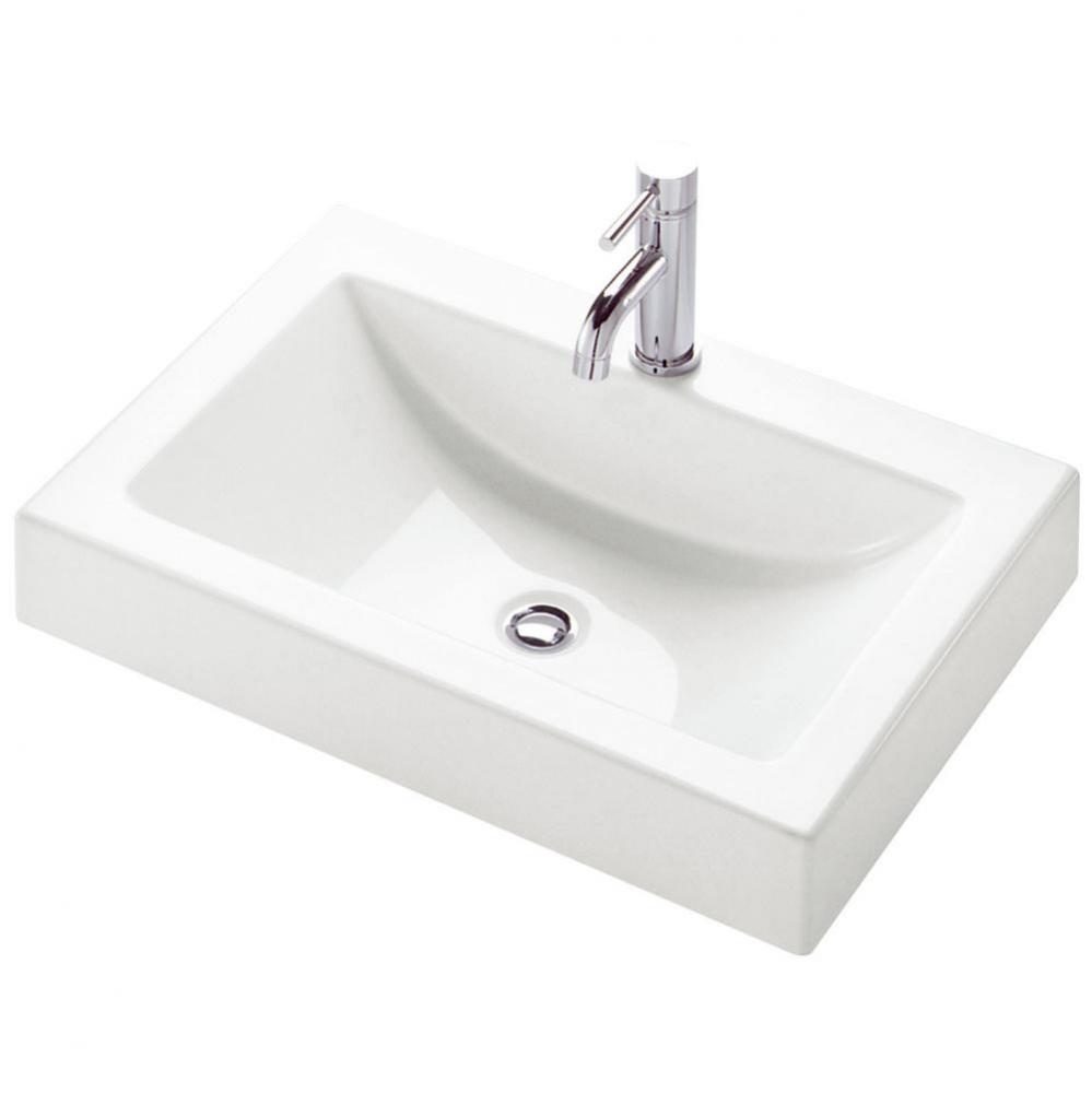 White ZEN 25R-2in sink, Mono Drilled