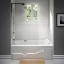 Neptune 15.11412.550033.23 - DAPHNE bathtub 32x60 with Tiling Flange and Skirt, Left drain, Whirlpool/Mass-Air/Activ-Air, Ice g