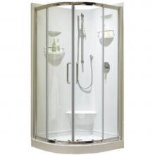 Neptune 220154-000-001-000 - Izia 3636 Neo-Round Acrylic Corner One-Piece Shower with Center Drain in White