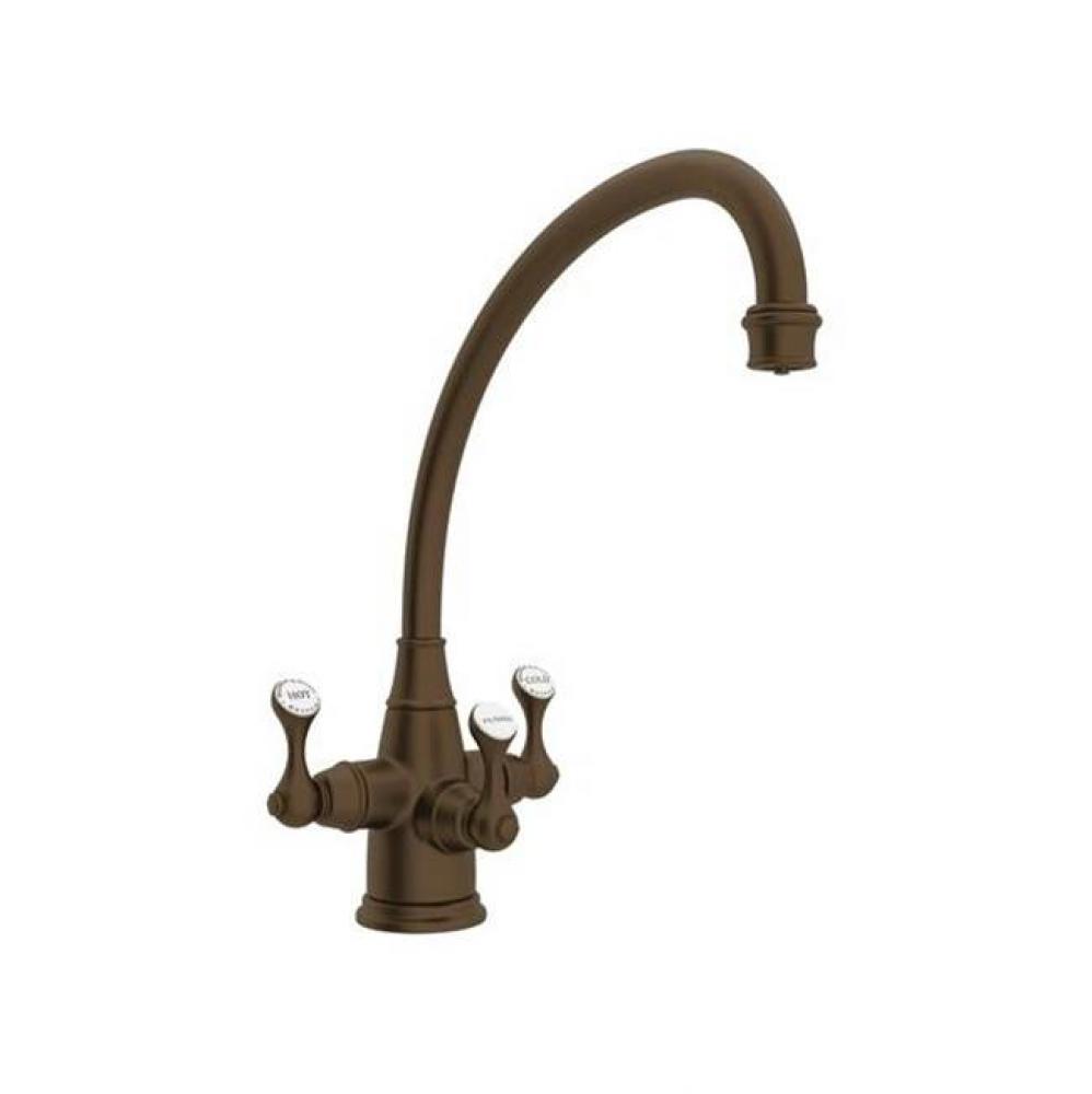 Perrin & Rowe® Georgian Era Filtration 3-Lever Kitchen Faucet with Lever Handles in Engli
