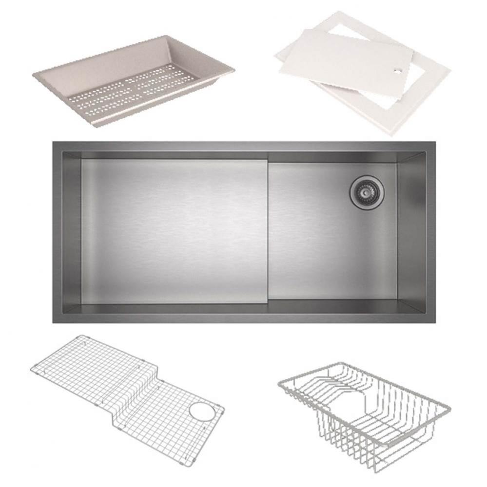 Culinario™ 36'' Stainless Steel Chef/Workstation Sink With Accessories