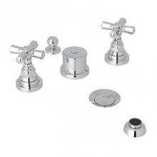 Rohl A2360XMAPC - Kit Rohl San Giovanni Bath Five Hole Bidet In Polished Chrome With Cross Handles