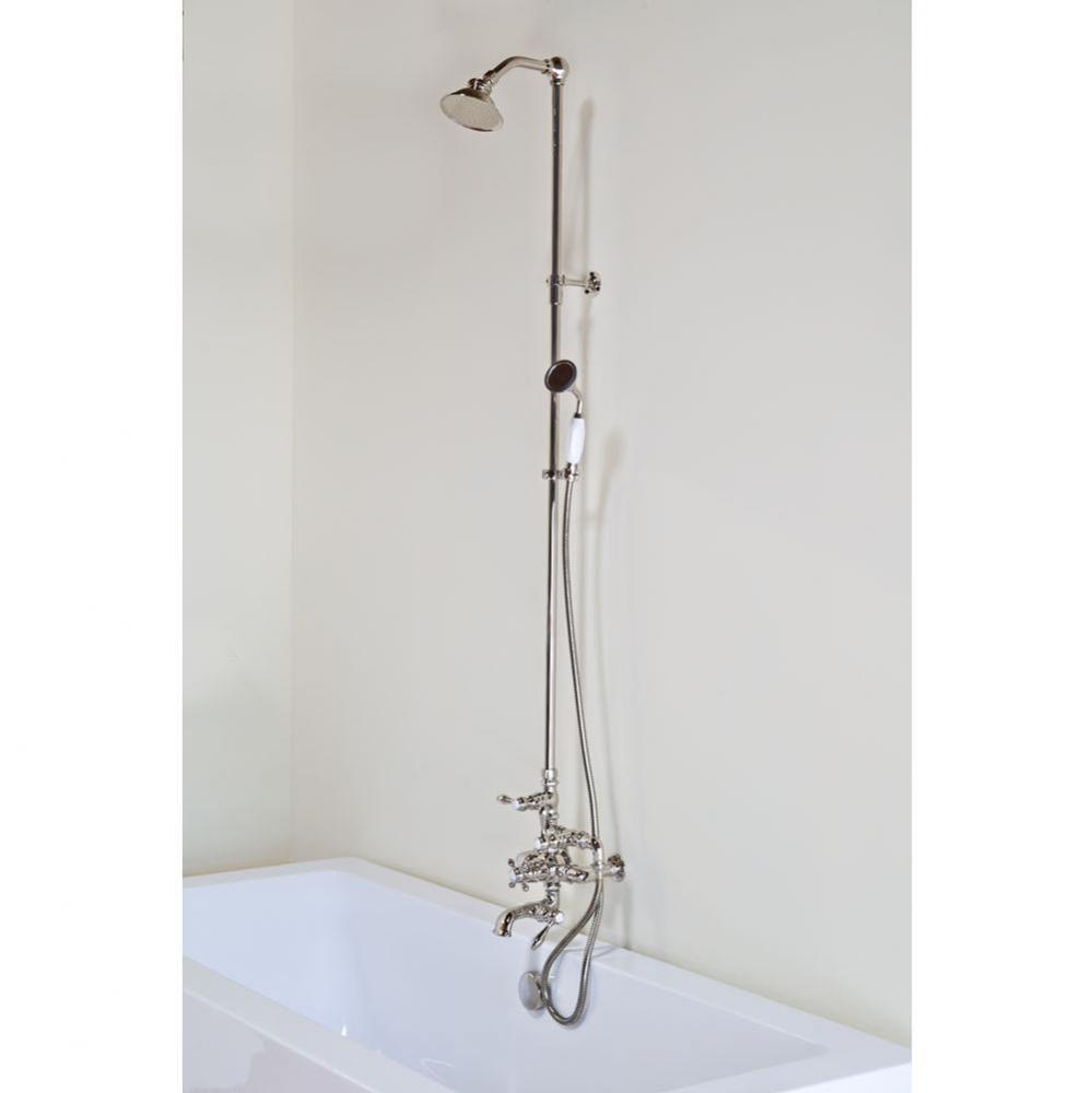 Chrome Exposed Thermo Tub & Shower Set, 7'' Ctrs. Includes Faucet, Tub Filler,