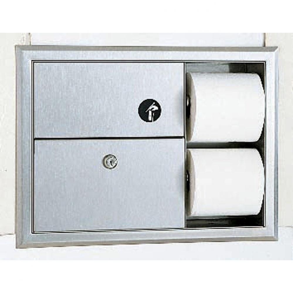 Napkin Disposal, 3/4-Gal. and Toilet Tissue Dispenser - Recessed