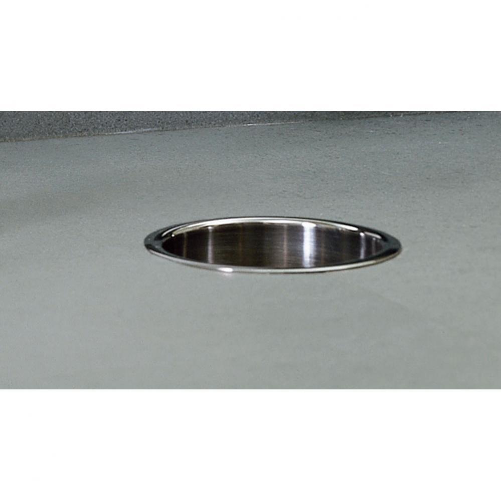 Circular Countertop-Mounted Waste Chute, Stainless Steel