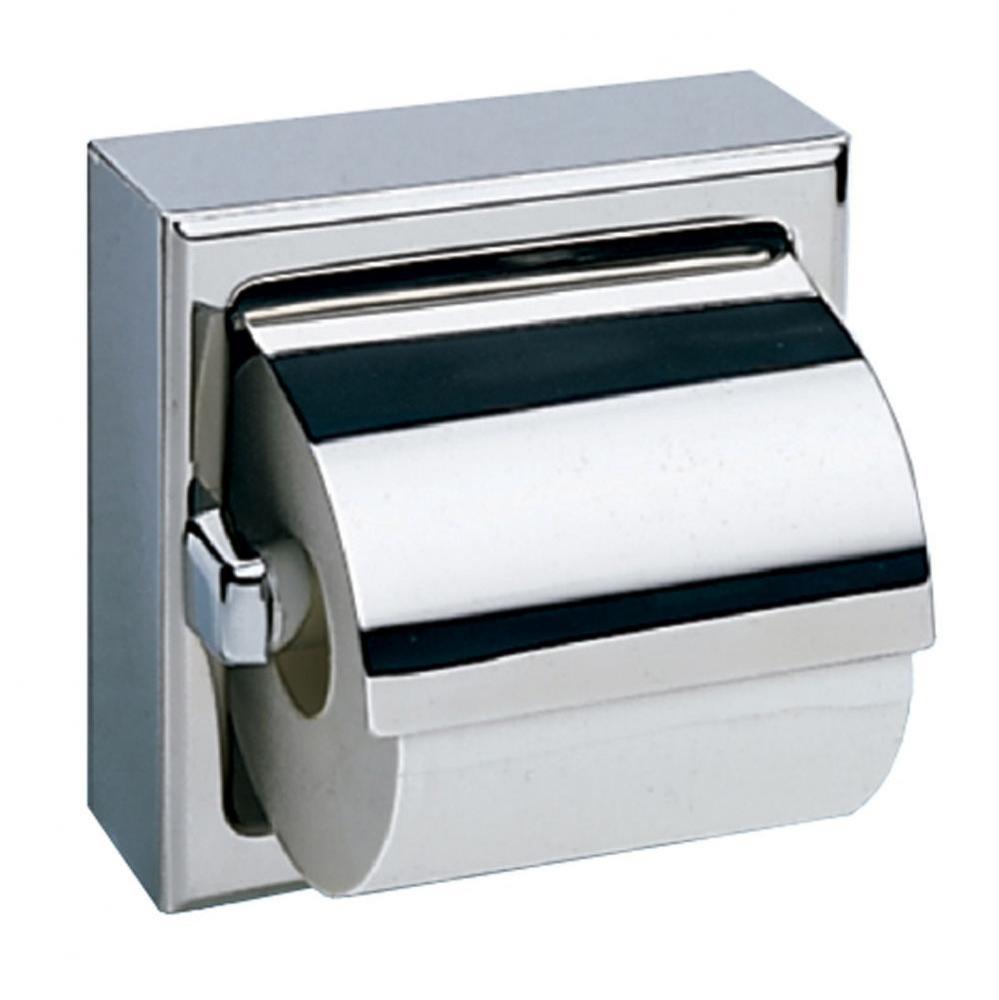 Surface-Mounted Toilet Tissue Dispenser with Hood, Bright Finish