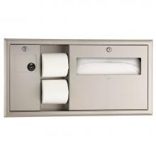 Bobrick 3091 - Recessed-Mounted Toilet Tissue, Seat-Cover Dispenser and Waste Disposal,Left Side