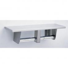 Bobrick 2840 - Stainless Steel Shelf and Double-Roll Toilet Tissue Dispenser