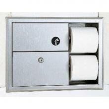 Bobrick 3094 - Napkin Disposal, 3/4-Gal. and Toilet Tissue Dispenser - Recessed