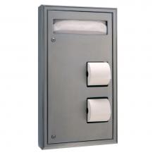 Bobrick 3479 - Surface-Mounted Seat Cover Dispenser and Dual-Roll Toilet Tissue Disp.