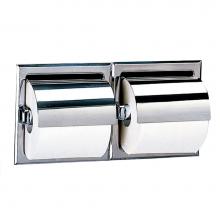 Bobrick 699 - Toilet Tissue Dispenser, Hoods, 2 Rolls, Mounting Clamp, Bright Finish