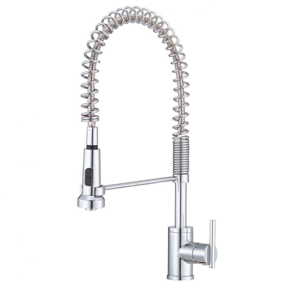 Parma Pre-Rinse 1H Spring Spout Kitchen Faucet 1.75gpm Aeration/2.2gpm Spray