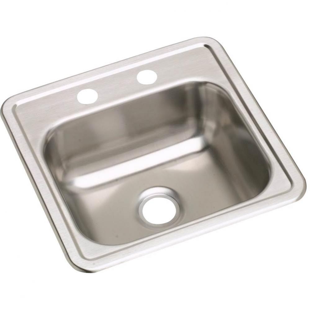 Dayton Stainless Steel 15'' x 15'' x 5-3/16'', 3-Hole Single Bowl Dr