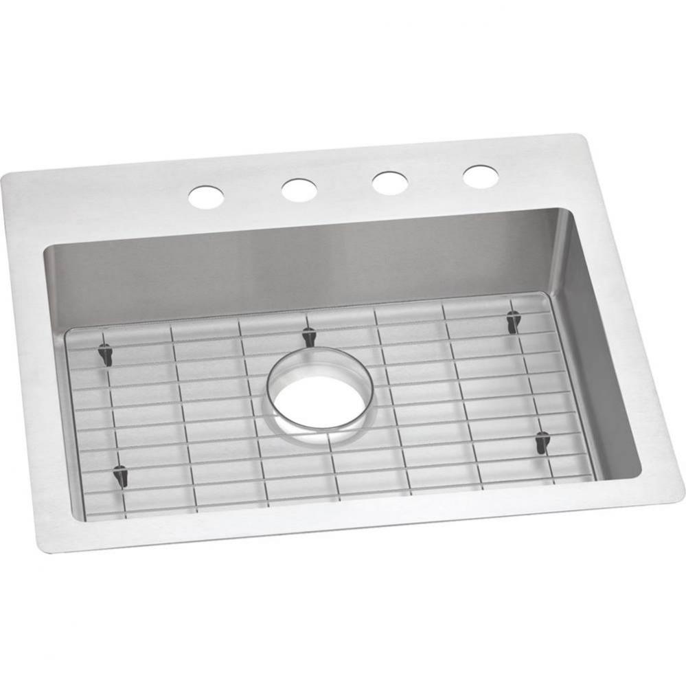 Crosstown 18 Gauge Stainless Steel 25'' x 22'' x 6'', 4-Hole Single