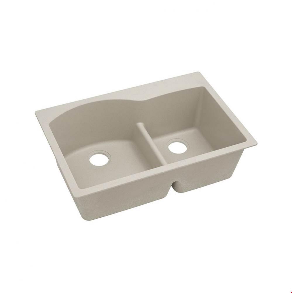 Quartz Classic 33'' x 22'' x 10'', Offset 60/40 Double Bowl Drop-in