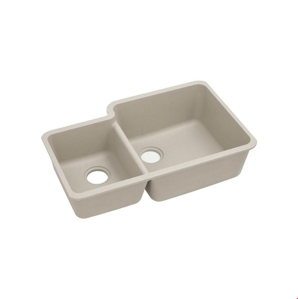 Quartz Classic 33'' x 20-11/16'' x 9'', Offset 40/60 Double Bowl Und