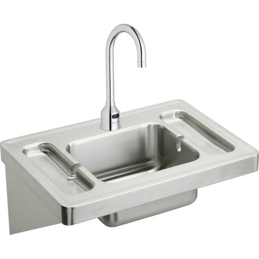 Stainless Steel 28'' x 20'' x 7-1/2'', Wall Hung Lavatory Sink Kit