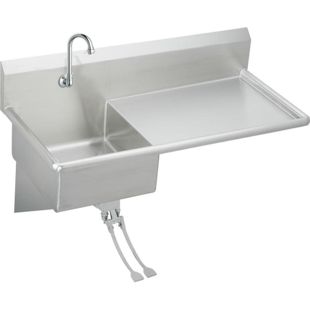 Stainless Steel 49-1/2'' x 24'' x 10, Wall Hung Service Sink Kit