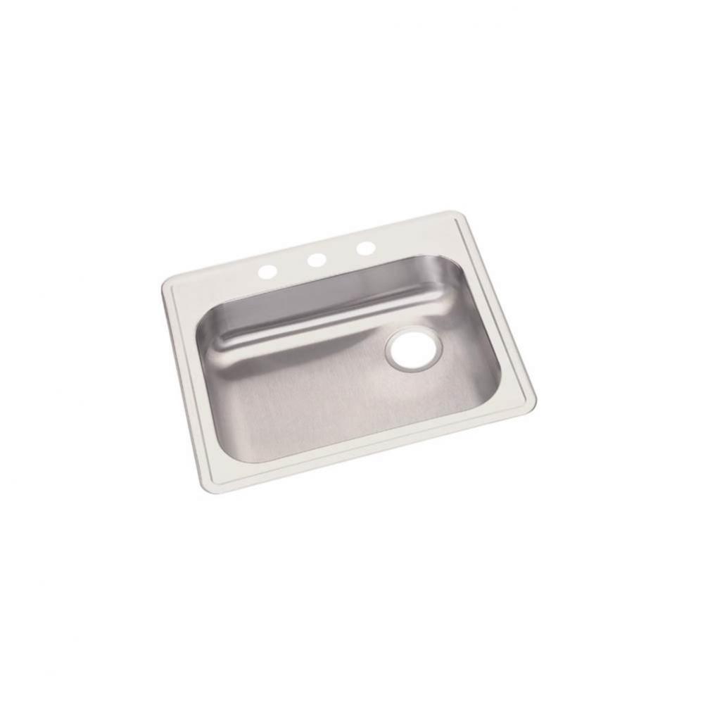 Dayton Stainless Steel 25'' x 21-1/4'' x 5-3/8'', 5-Hole Single Bowl