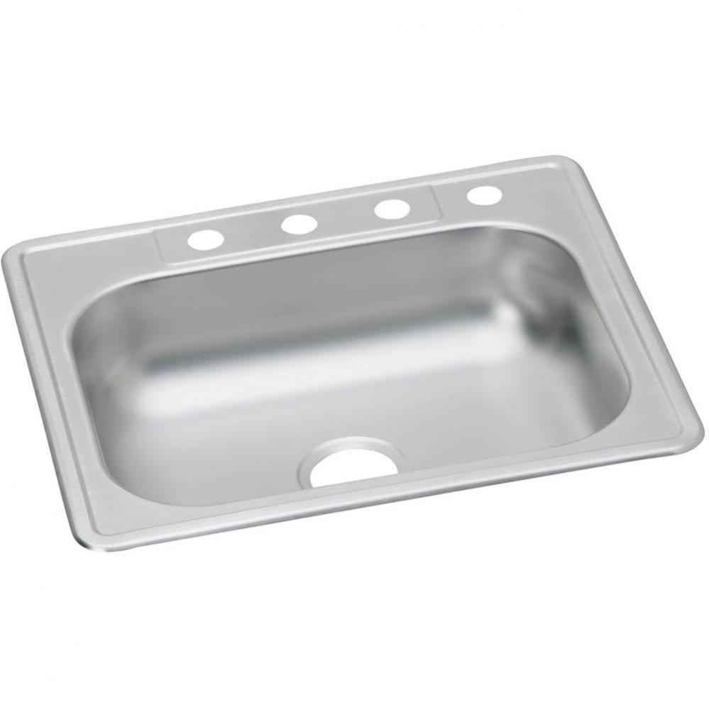 Dayton Stainless Steel 25'' x 22'' x 6-1/16'', 2-Hole Single Bowl Dr