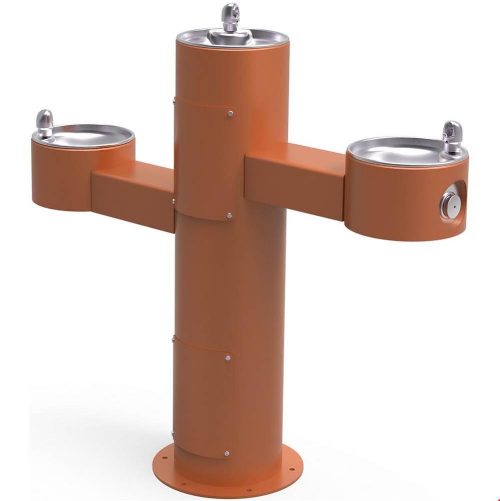 Outdoor Fountain Tri-Level Pedestal Non-Filtered, Non-Refrigerated Terracotta