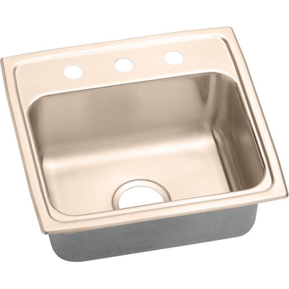 CuVerro Antimicrobial Copper 19-1/2'' x 19'' x 7-1/2'', Single Bowl