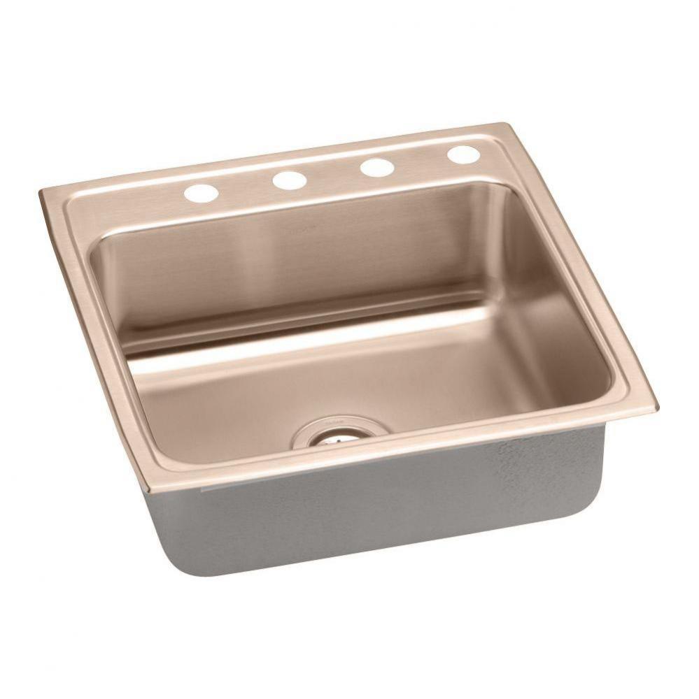 CuVerro Antimicrobial Copper 22'' x 22'' x 6-1/2'', Single Bowl Drop