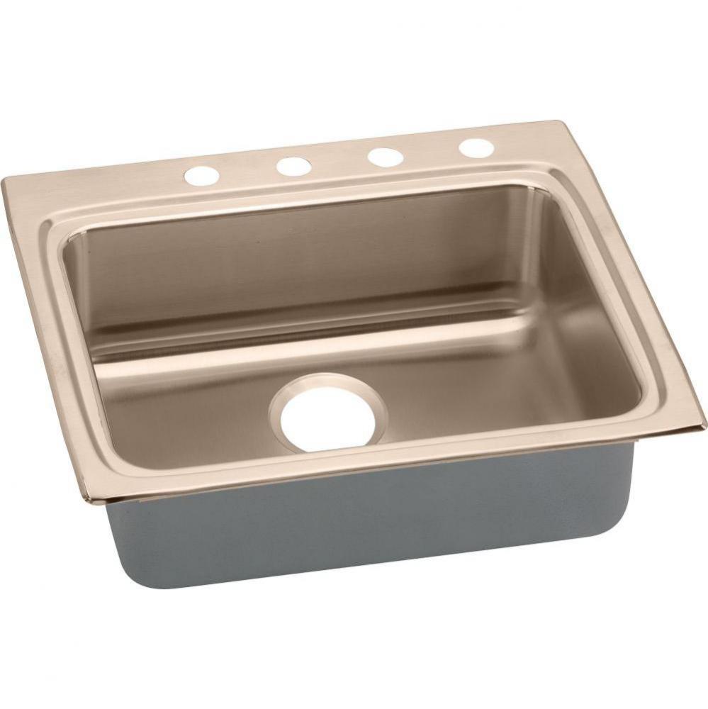 Antimicrobial Copper 25 x 22 x 4.5 Single Bowl Drop-in ADA Sink