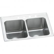 Elkay DLR3322120 - 18 Gauge Stainless Steel 33'' x 22'' x 12.125'' Double Bowl Drop-in