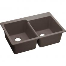 Elkay ELG250RGR0 - Quartz Classic 33'' x 22'' x 9-1/2'', Offset Double Bowl Drop-in Sin