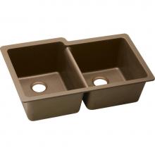 Elkay ELGU250RMC0 - Quartz Classic 33'' x 20-1/2'' x 9-1/2'', Offset Double Bowl Undermo