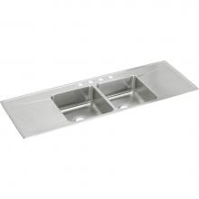 Elkay ILR6622DD0 - Lustertone Classic Stainless Steel 66'' x 22'' x 7-5/8'', Equal Doub