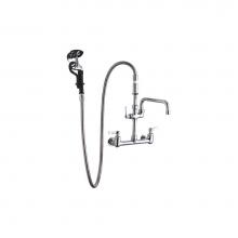 Elkay LK960AF08LC - 8'' Centerset Wall Mount Faucet 60in Flexible Hose with 1.2 GPM Spray Head Plus 8in Arc