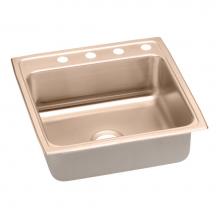 Elkay LR22220-CU - CuVerro Antimicrobial Copper 22'' x 22'' x 7-5/8'', Single Bowl Drop