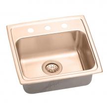 Elkay LRAD1918652-CU - CuVerro Antimicrobial Copper 19'' x 18'' x 6-1/2'', Single Bowl Drop