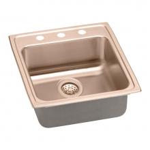 Elkay LRAD2022652-CU - CuVerro Antimicrobial Copper 19-1/2'' x 22'' x 6-1/2'', Single Bowl