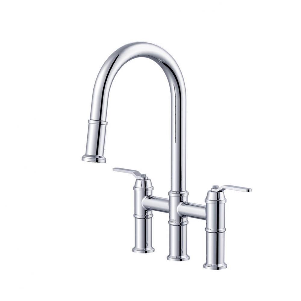 Kinzie 2H Bridge Pull-Down Kitchen Faucet 1.75gpm Chrome