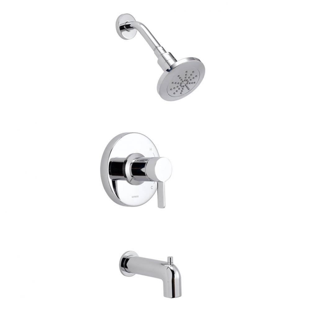 Amalfi 1H Tub & Shower Trim Kit w/ Diverter on Spout & Treysta Cartridge 1.75gpm Chrome