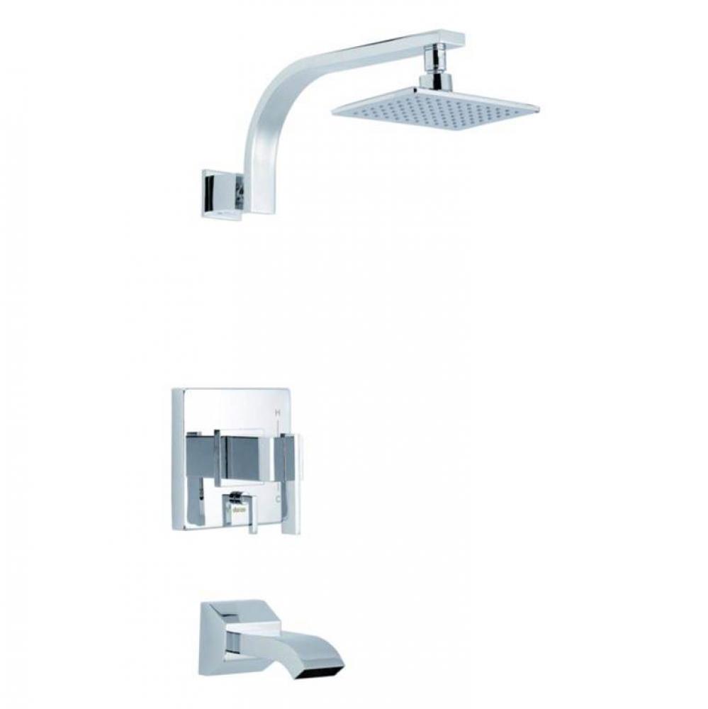 Sirius 1H Tub & Shower Trim Kit & Treysta Cartridge w/ Diverter on Valve 2.0gpm Chrome