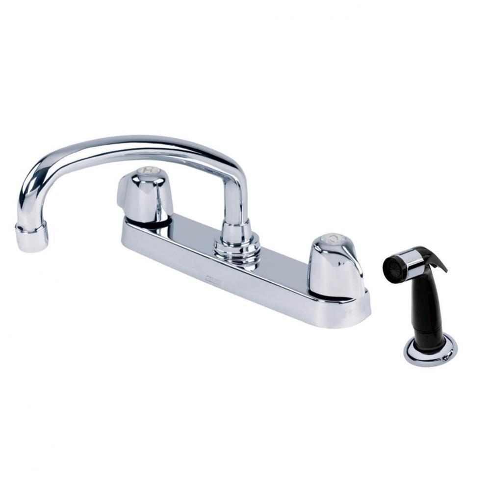 Gerber Classics 2H Kitchen Faucet Deck Plate Mounted w/ Spray & Tubular Spout 1.75gpm Chrome