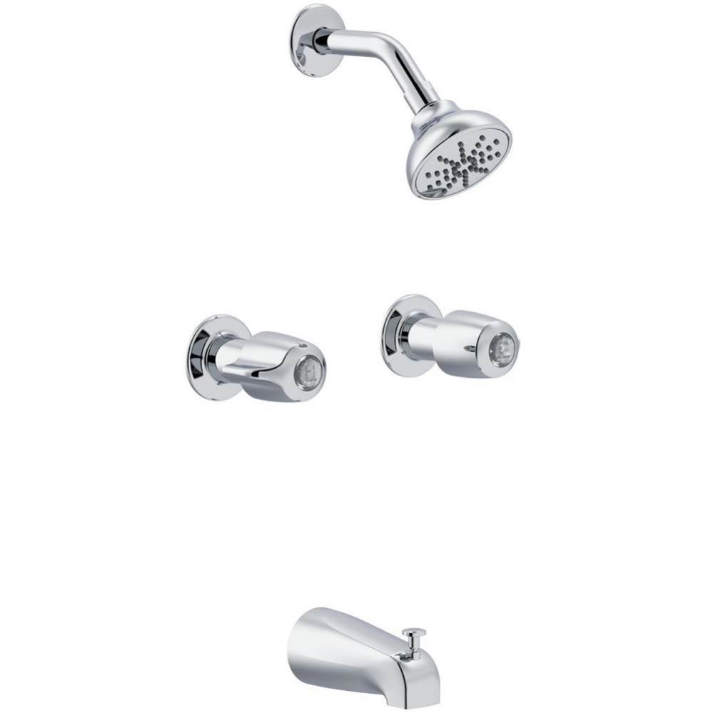 Gerber Classics Two Handle Threaded Escutcheon Tub & Shower Fitting with Sweat Connections 1.7