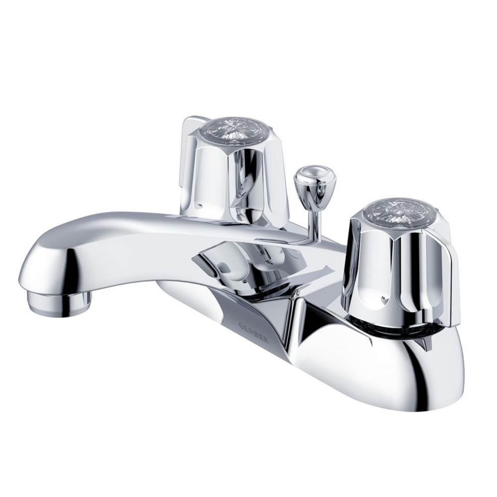 Gerber Classics 2H Centerset Lavatory Faucet w/ Metal Fluted Handles & Metal Pop-Up Drain 1.2g