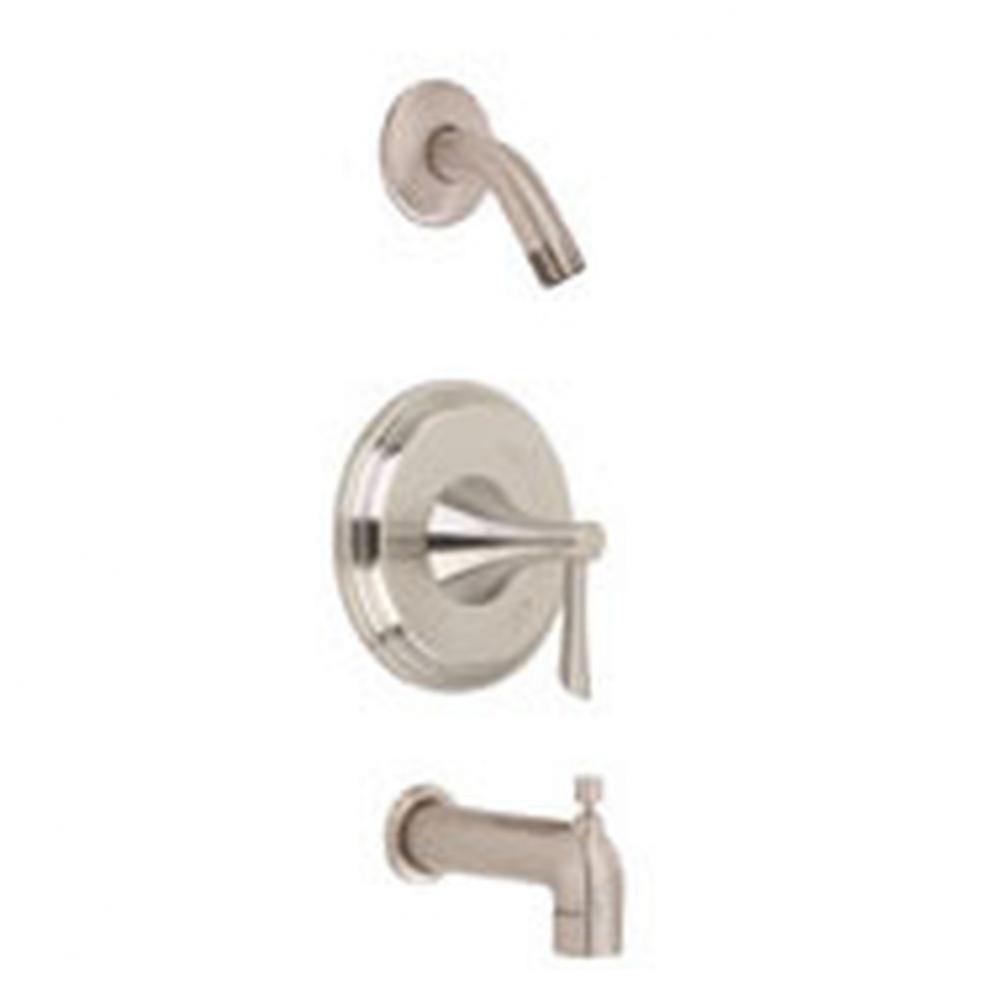 Riverdale 1H Tub & Shower Trim Kit w/ Diverter on Spout Less Showerhead Brushed Nickel