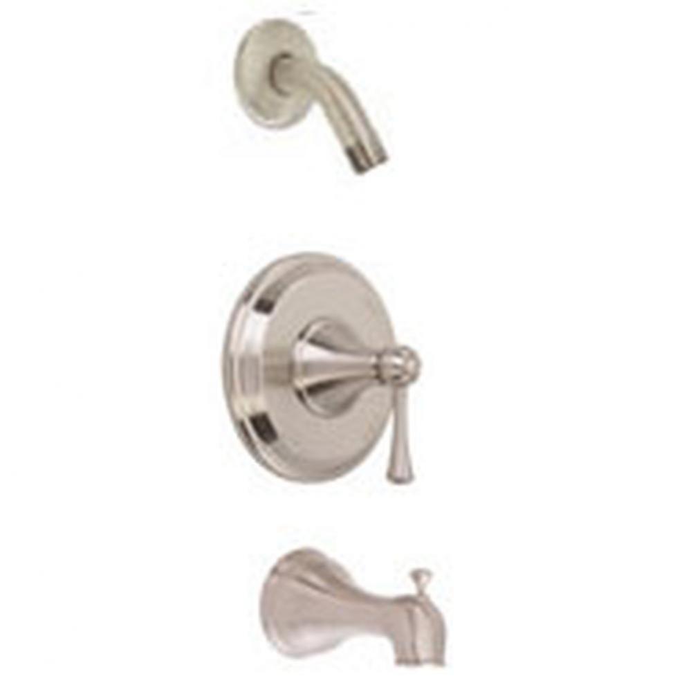 Carol Stream 1H Tub & Shower Trim Kit w/ Diverter on Spout Less Showerhead Brushed Nickel