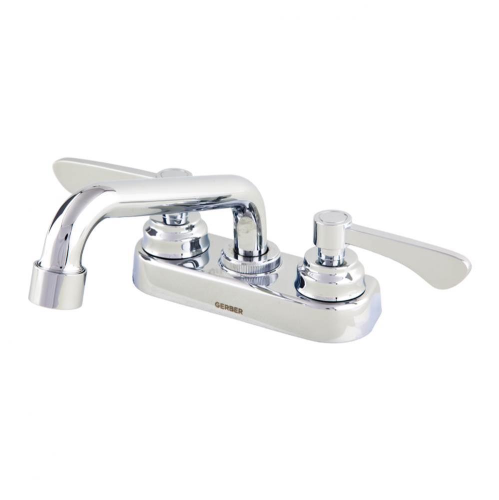 Commercial 2H Centerset Lavatory Faucet w/ Grid Strainer & Plug 0.5gpm Chrome