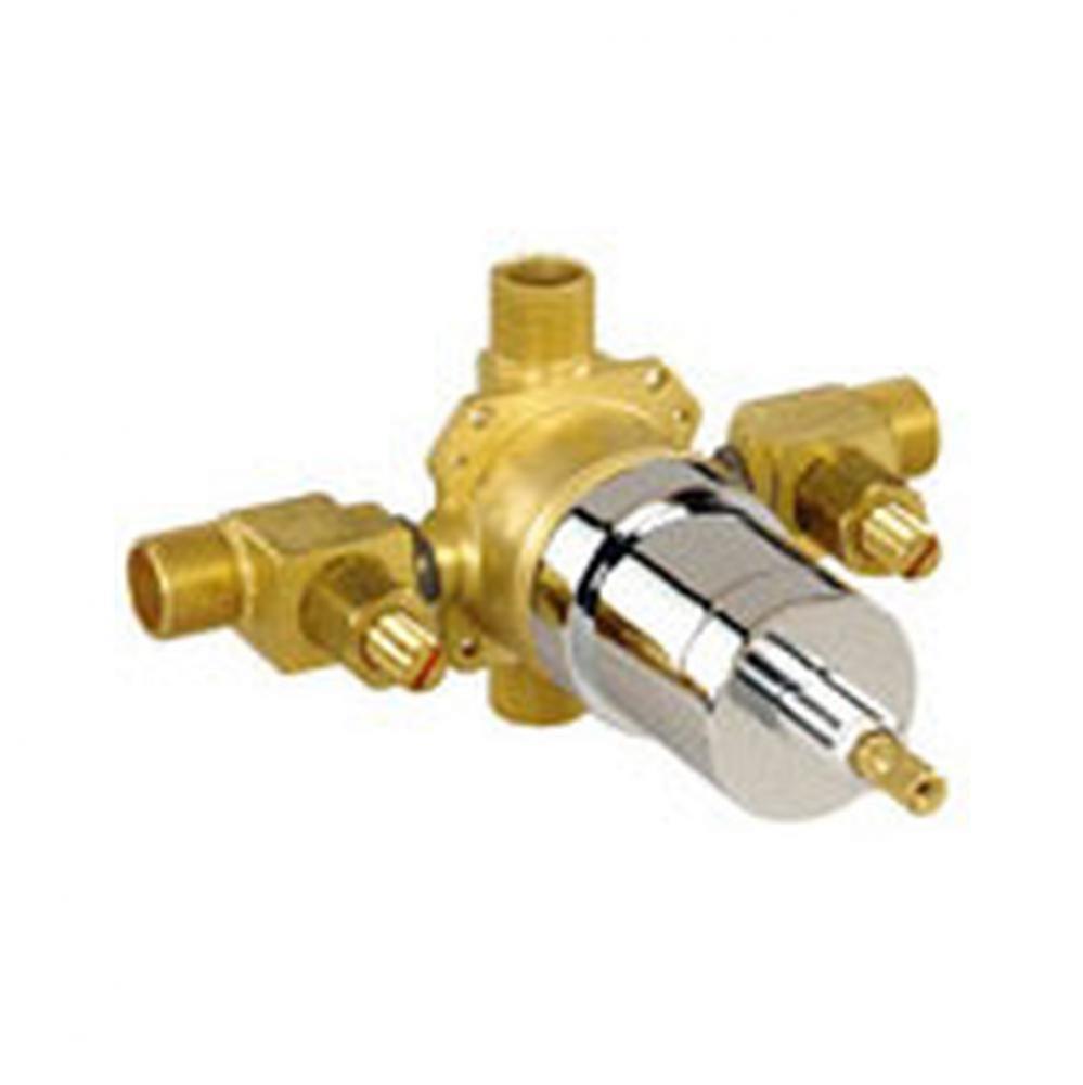 Pressure Balance Valve W/ Ceramic Disc Cartridge - Ips/Sweat W/ Stops Gerber Pak