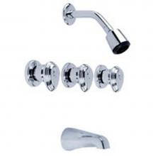 Gerber Plumbing G005852081 - Gerber Hardwater Three Handle Sliding Sleeve Escutcheon Tub & Shower Fitting with IPS/Sweat Co